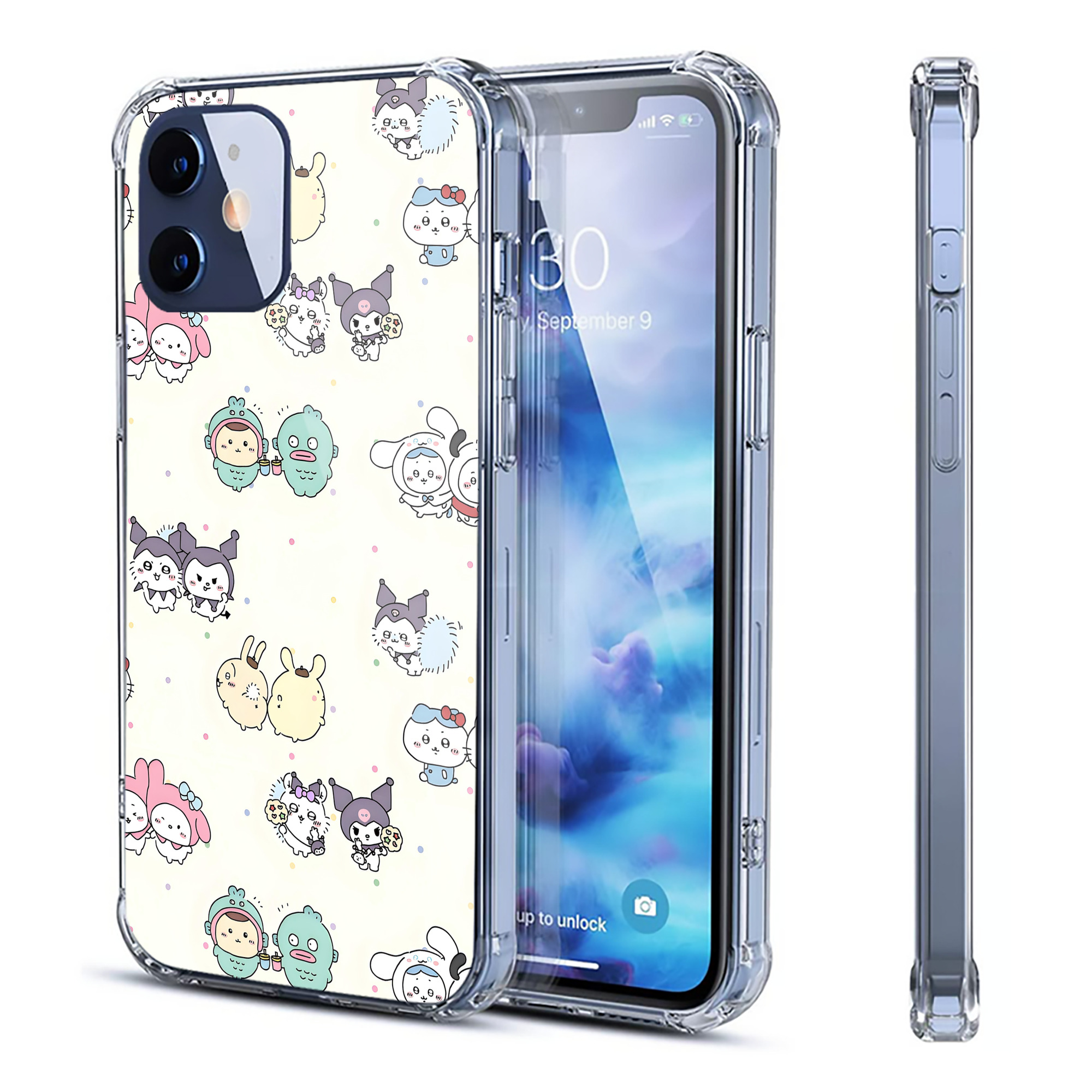 （画像用） ちいかわ Chii-kawa 【iPhone 12シリーズ対応】透明スマホケース（クリアソフトケース）